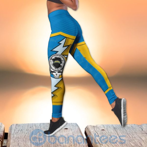 Los Angeles Chargers Leggings And Criss Cross Tank Top For Women Product Photo