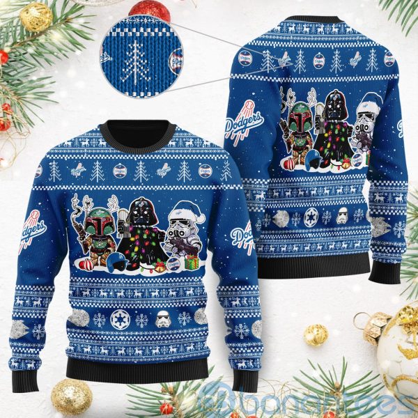 Los Angeles Dodgers Star Wars Ugly Christmas 3D Sweater Product Photo