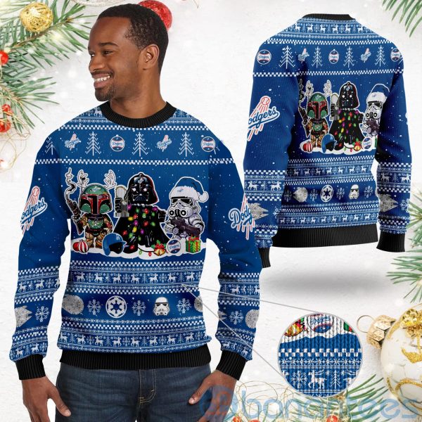 Los Angeles Dodgers Star Wars Ugly Christmas 3D Sweater Product Photo
