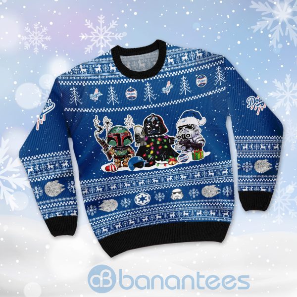 Los Angeles Dodgers Star Wars Ugly Christmas 3D Sweater Product Photo