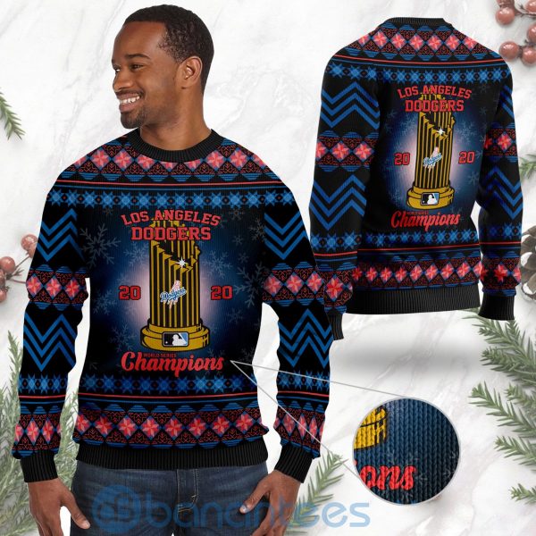 Los Angeles Dodgers World Series Champions Ugly Christmas 3D Sweater Product Photo