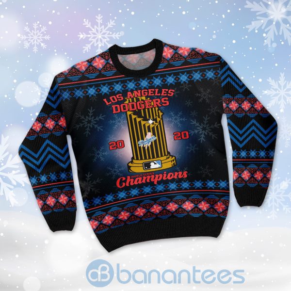 Los Angeles Dodgers World Series Champions Ugly Christmas 3D Sweater Product Photo
