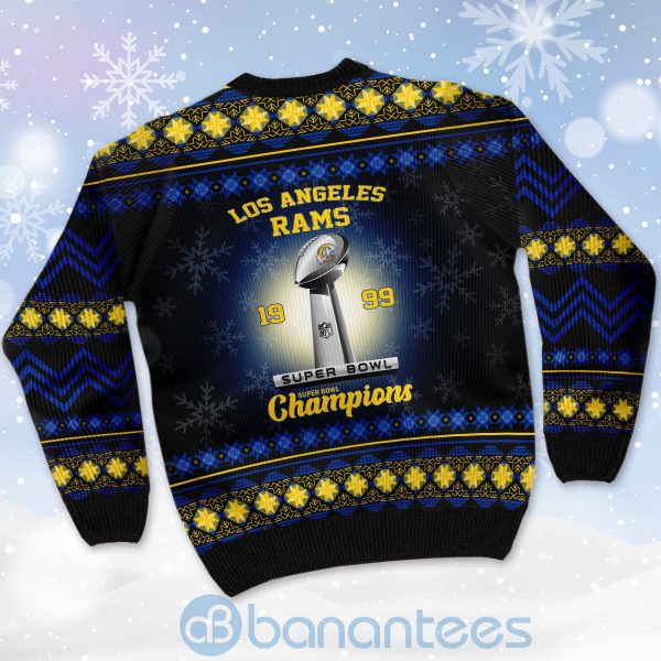 Los Angeles Rams Super Bowl Champions Cup Ugly Christmas 3D Sweater Product Photo