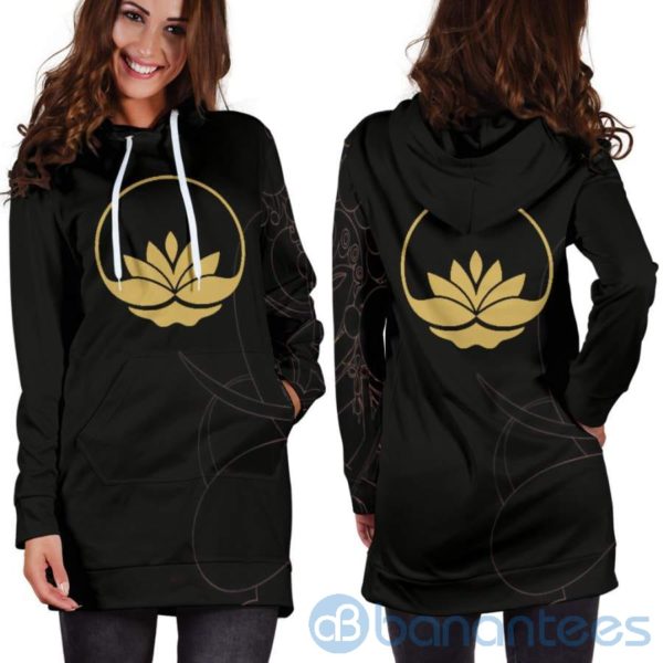 Lotus Black Hoodie Dress For Women Product Photo