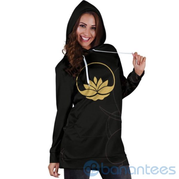 Lotus Black Hoodie Dress For Women Product Photo