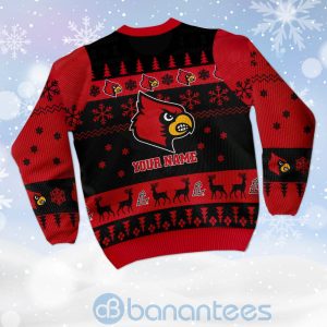 Louisville Cardinals Custom Name Personalized Ugly Christmas 3D Sweater Product Photo