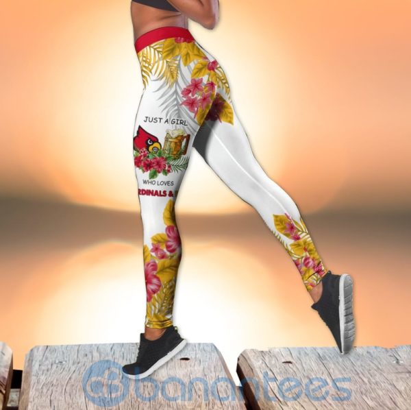 Louisville Cardinals Girl Leggings And Criss Cross Tank Top For Women Product Photo