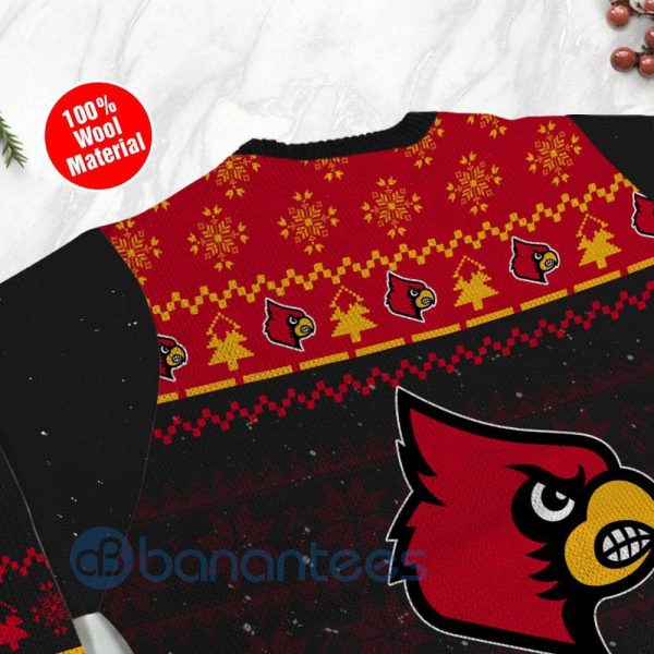 Louisville Cardinals Snoopy Dabbing Ugly Christmas 3D Sweater Product Photo