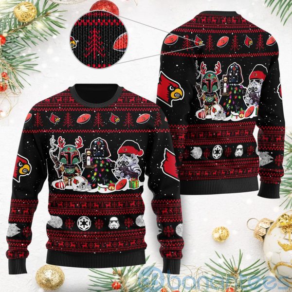 Louisville Cardinals Star Wars Ugly Christmas 3D Sweater Product Photo