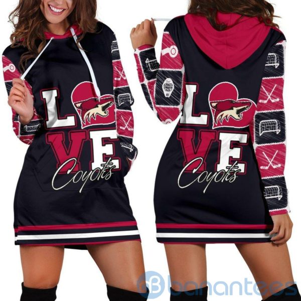 Love Arizona Coyotes Hoodie Dress For Women Product Photo