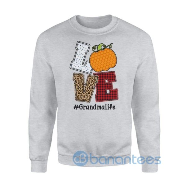 Love Grandma Life Plaid Pumpkin Halloween Costume Shirt Gift For Grandmother Sweatshirt Product Photo