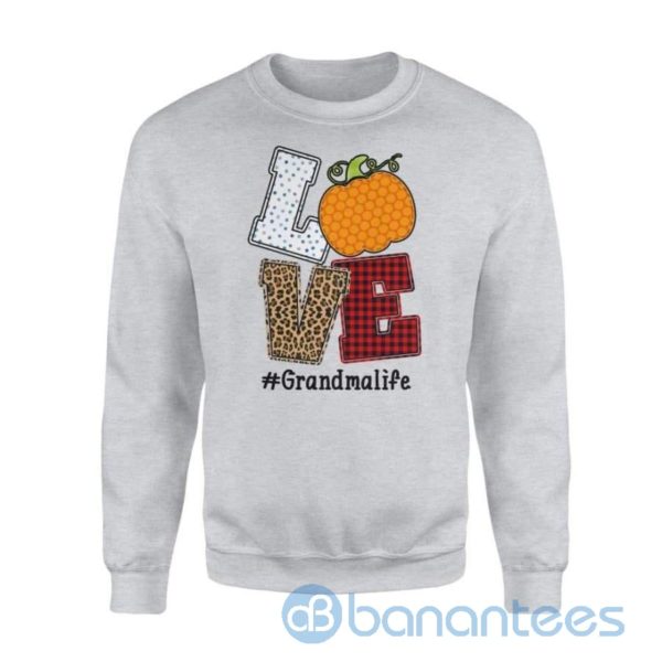 Love Grandma Life Plaid Pumpkin Halloween Costume Shirt Gift For Grandmother Sweatshirt Product Photo