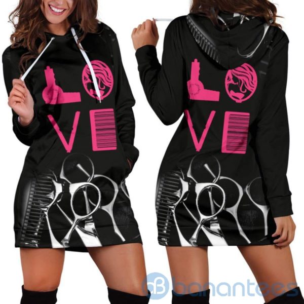 Love Hair Hoodie Dress For Women Product Photo