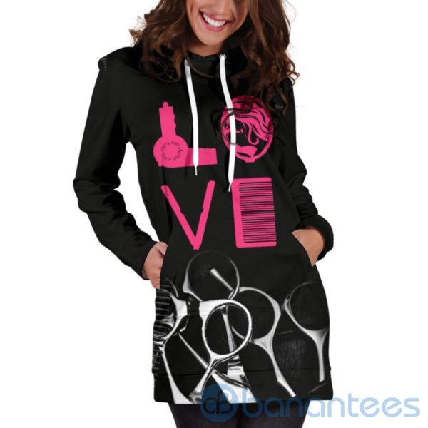 Love Hair Hoodie Dress For Women Product Photo