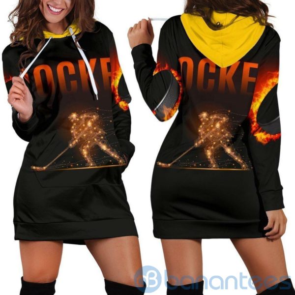 Love Hockey Hoodie Dress For Women Product Photo