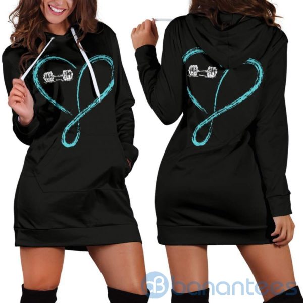 Love Infinity Barbell Hoodie Dress For Women Product Photo