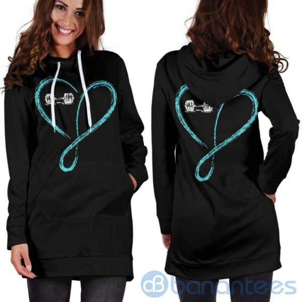 Love Infinity Barbell Hoodie Dress For Women Product Photo
