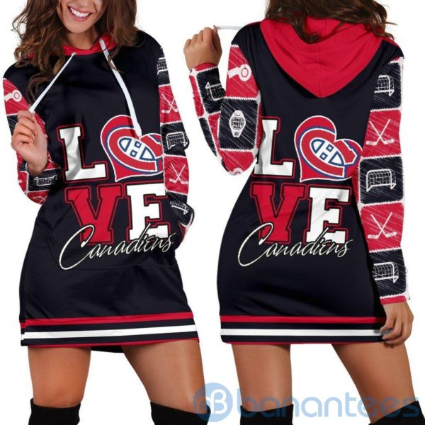 Love Montreal Canadiens Hoodie Dress For Women Product Photo