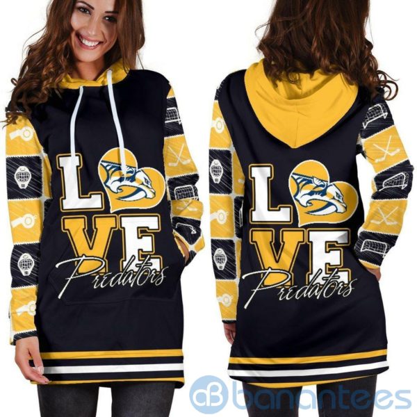 Love Nashville Predators Hoodie Dress For Women Product Photo