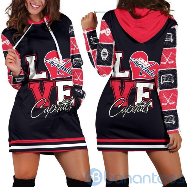 Love Washington Capitals Hoodie Dress For Women Product Photo