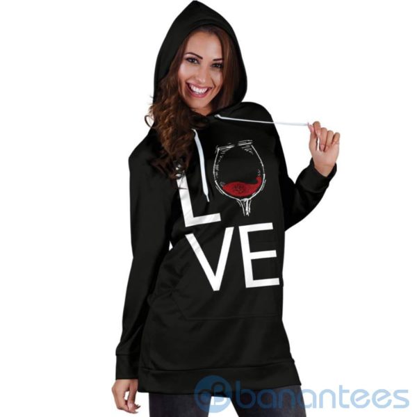 Love Wine Hoodie Dress For Women Product Photo