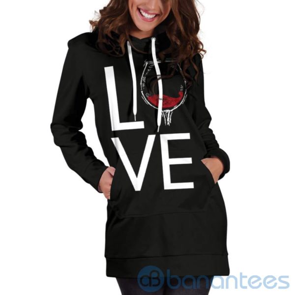 Love Wine Hoodie Dress For Women Product Photo