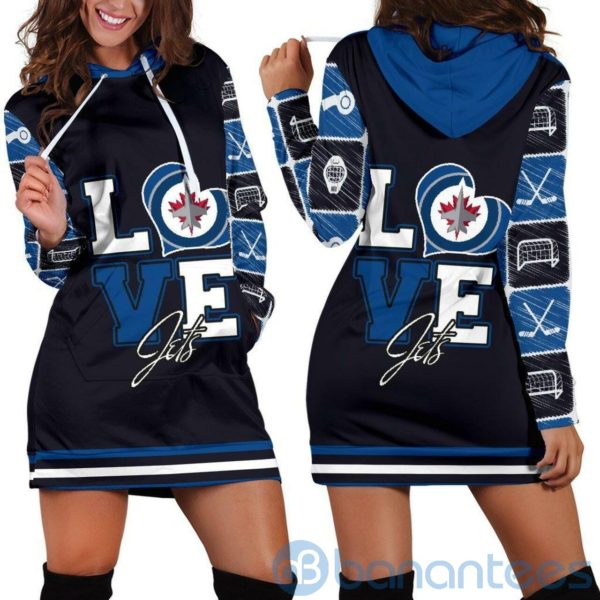 Love Winnipeg Jets Hoodie Dress For Women Product Photo