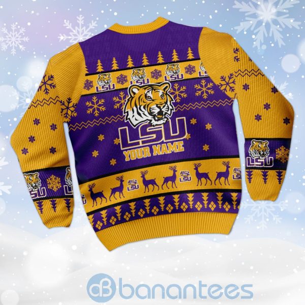 LSU Tigers Custom Name Personalized Ugly Christmas 3D Sweater Product Photo