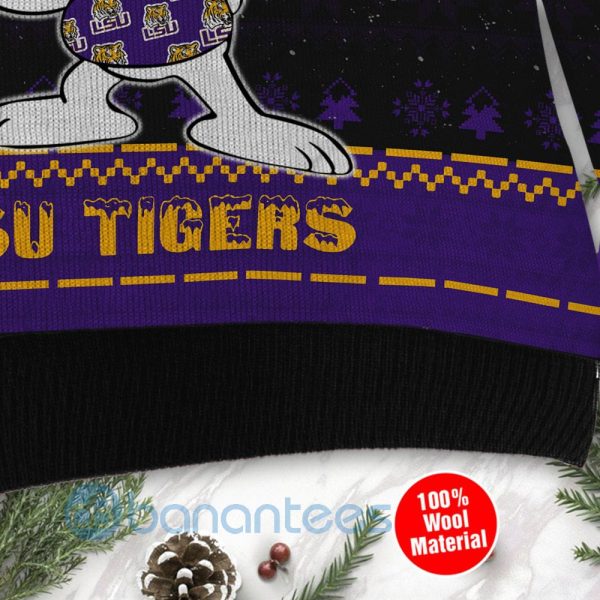 LSU Tigers Snoopy Dabbing Ugly Christmas 3D Sweater Product Photo