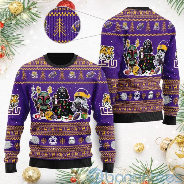 LSU Tigers Star Wars Ugly Christmas 3D Sweater Product Photo