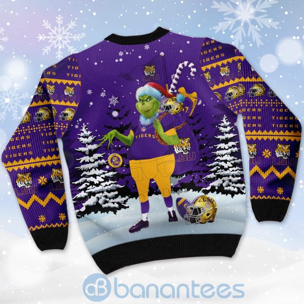 LSU Tigers Team Grinch Ugly Christmas 3D Sweater Product Photo