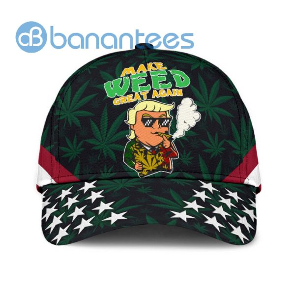 Make Weed Great Again Trump Smoking 3D Cap Product Photo