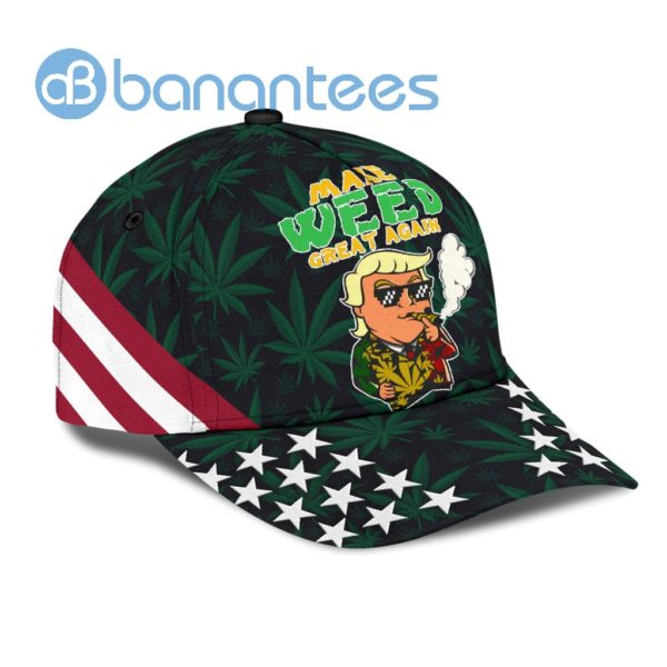 Make Weed Great Again Trump Smoking 3D Cap Product Photo