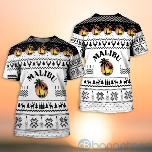 Malibu Wine Ugly Christmas All Over Printed 3D Shirt Product Photo