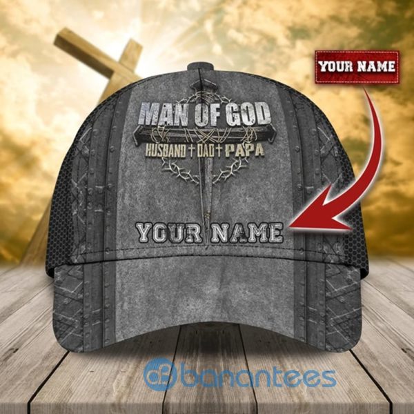 Man Of God Personalized Name All Over Printed 3D Cap Product Photo