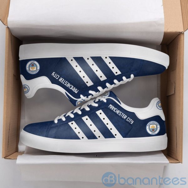 Manchester City White Striped Navy Low Top Skate Shoes Product Photo