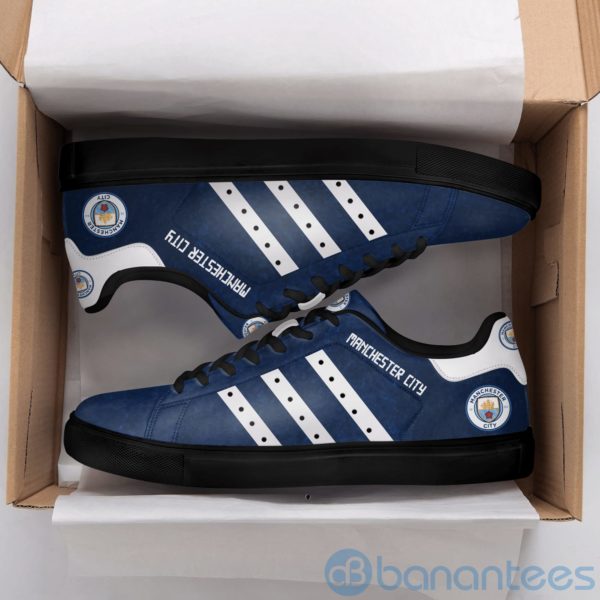 Manchester City White Striped Navy Low Top Skate Shoes Product Photo