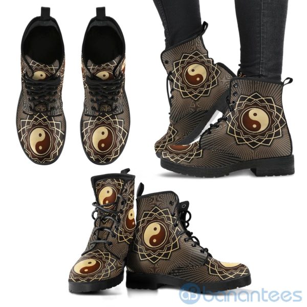 Mandala YinYang Leather Boots Product Photo