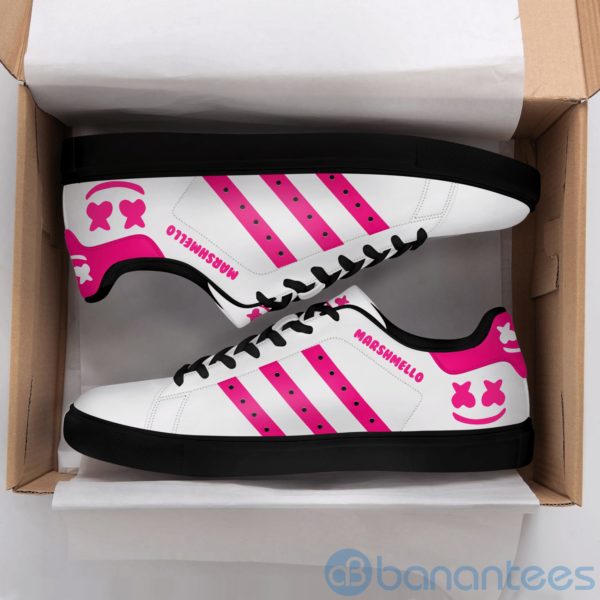 Marshmello Pink Striped Low Top Skate Shoes Product Photo