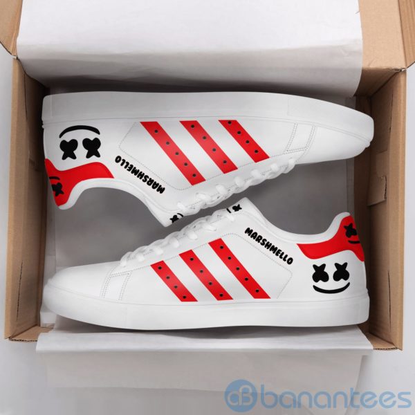 Marshmello Red Striped Low Top Skate Shoes Product Photo