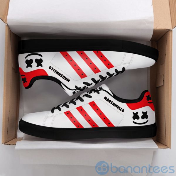 Marshmello Red Striped Low Top Skate Shoes Product Photo