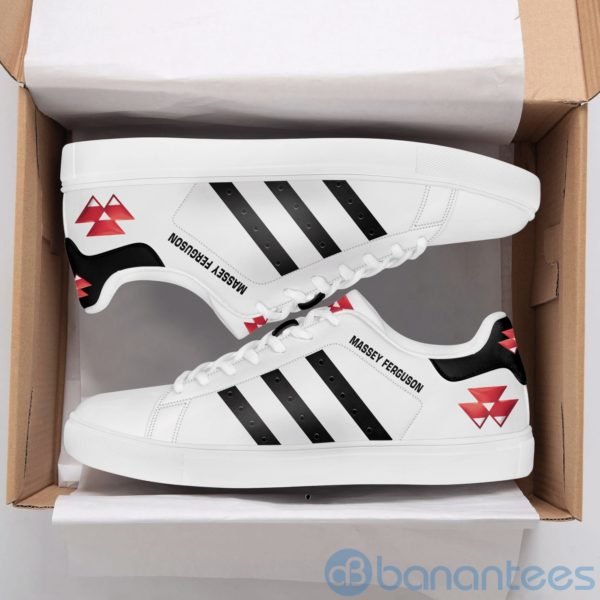 Massey Ferguson Black Striped White Low Top Skate Shoes Product Photo