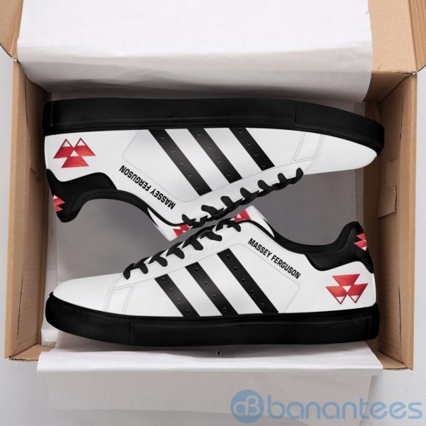 Massey Ferguson Black Striped White Low Top Skate Shoes Product Photo