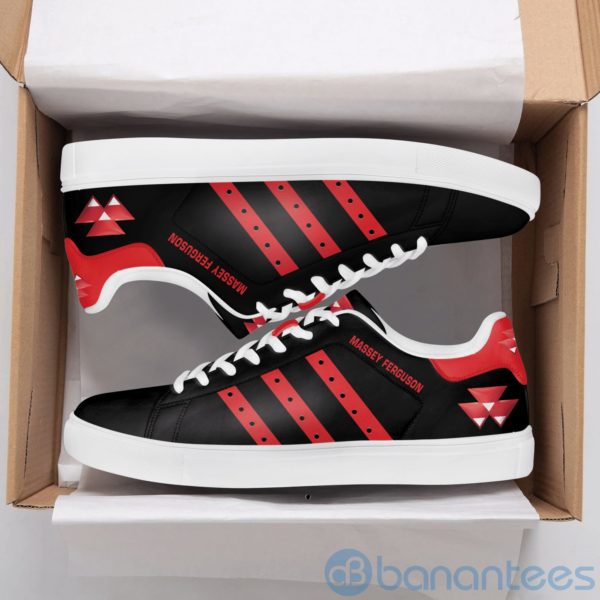 Massey Ferguson Red Striped Black Low Top Skate Shoes Product Photo