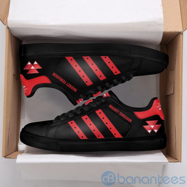 Massey Ferguson Red Striped Black Low Top Skate Shoes Product Photo