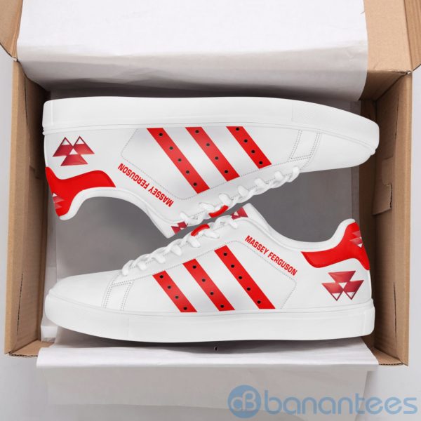Massey Ferguson Red Striped White Low Top Skate Shoes Product Photo