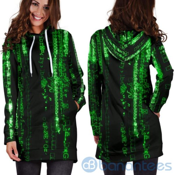 Matrix Gamer Hoodie Dress For Women Product Photo