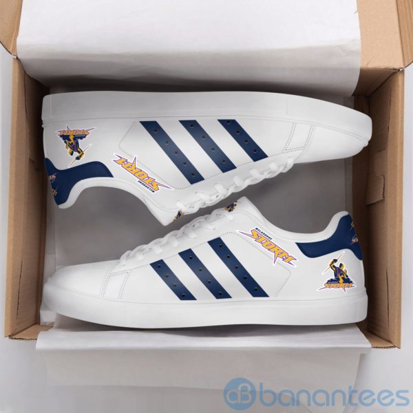 Melbourne Storm Navy Striped White Low Top Skate Shoes Product Photo
