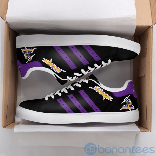 Melbourne Storm Purple Striped Black Low Top Skate Shoes Product Photo