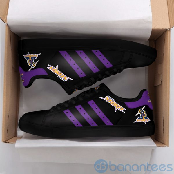 Melbourne Storm Purple Striped Black Low Top Skate Shoes Product Photo